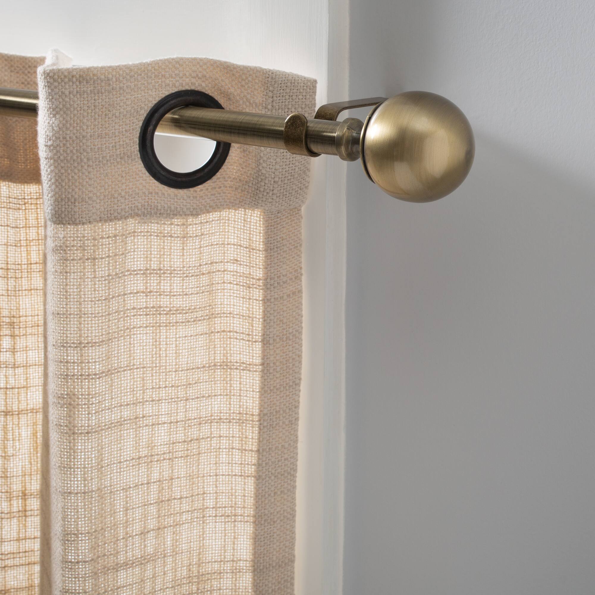 Home Details Solid Knob Steel Curtain Rod